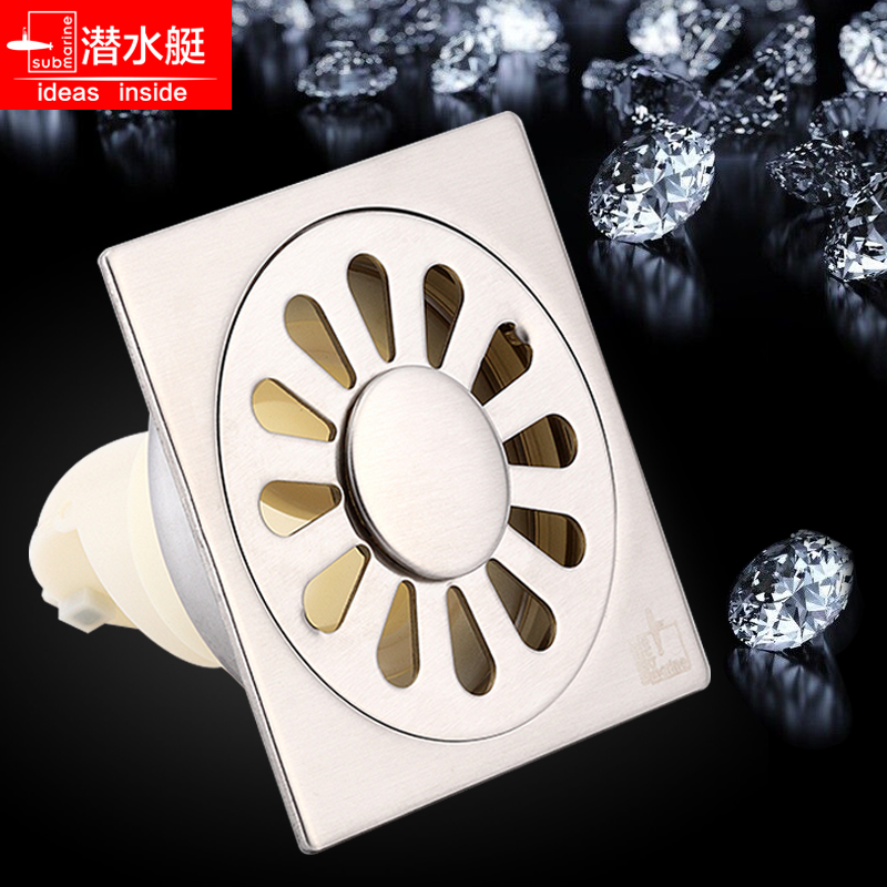 WASHING MACHINE FLOOR DRAIN THICKENED WIRE DRAWING MATT MATT STAINLESS STEEL SUNFLOWER DEODORANT ANTI-PYTHAIR DRAIN PIPE DOWNPIPE