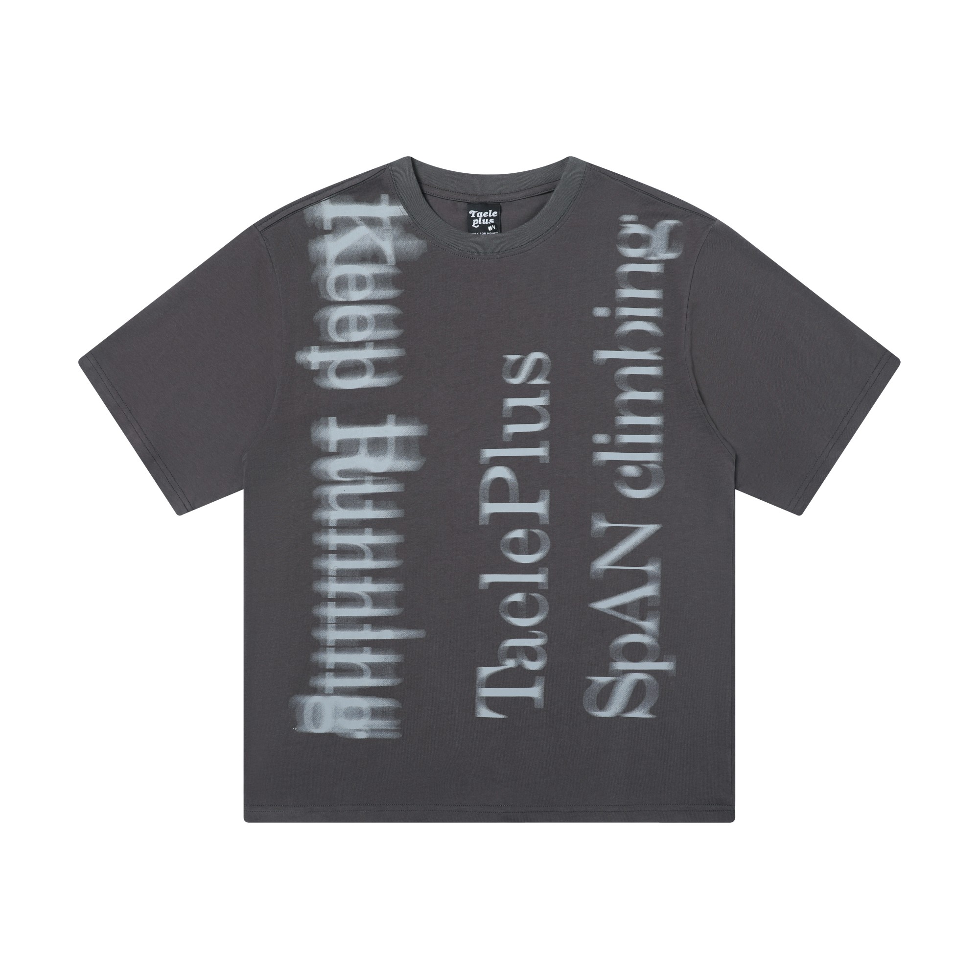 TAELE PLUS 夏 アメリカンレトロ ぼかしフォント カジュアル ルーズ カップル オールマッチ 半袖Tシャツ