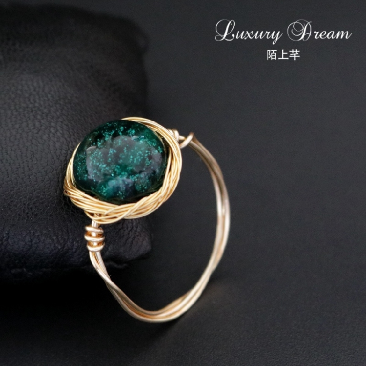 Strangeness and original design forefinger ring female South Korean Jane about personality Fancy Glazed Pearl Ring