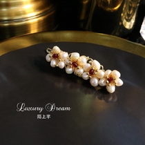 Clip headdress hairclip adult simple broken hair Korean Joker freshwater pearl top clip hair accessory headdress