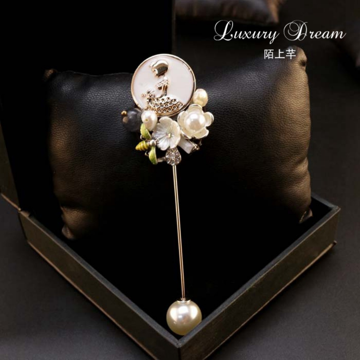 Thời trang hàn quốc trâm cài ngọc trai Pin pin stylus cardigan áo choàng khăn choàng pin phụ nữ huy hiệu cài áo