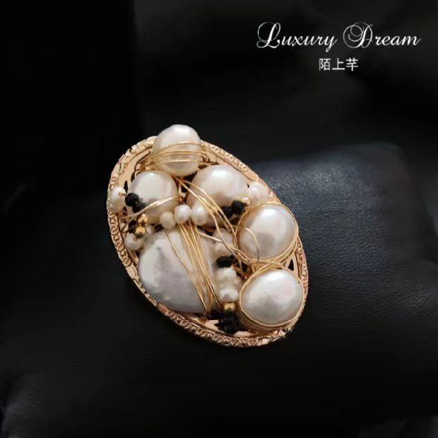 Baroque Pearl Vintage Trâm cài Corsage Pin Hàn Quốc Không khí sang trọng Phụ kiện Quần áo Khăn quàng cổ