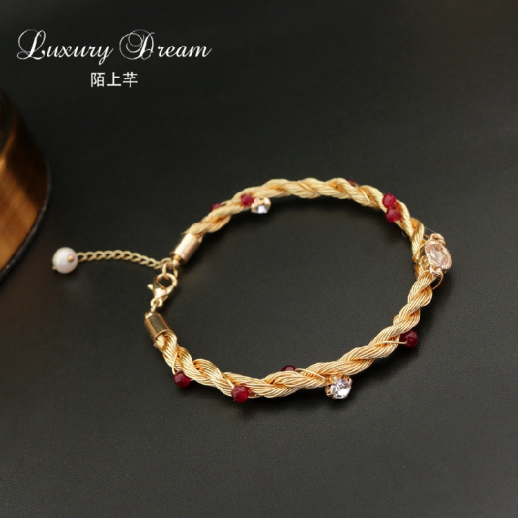 Design Thiết kế ban đầu Vòng tay nữ phiên bản Hàn Quốc Cá tính đơn giản Vòng đeo tay Baroque được làm bằng tay cá nhân vòng đá phong thủy