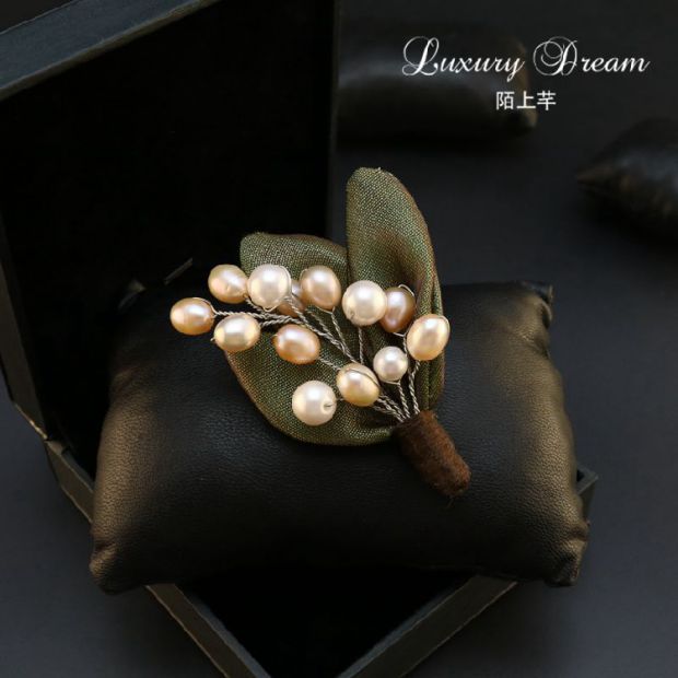 翠 của tôi! Pin trâm ngọc trai nước ngọt gốc ~ phụ kiện nữ phụ kiện cài áo giá rẻ