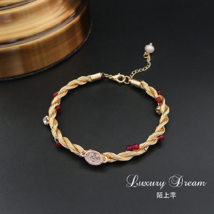 Design Thiết kế ban đầu Vòng tay nữ phiên bản Hàn Quốc Cá tính đơn giản Vòng đeo tay Baroque được làm bằng tay cá nhân vòng đá phong thủy