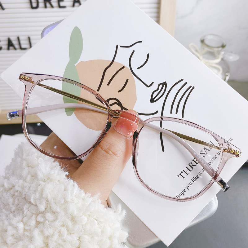 Myopia glasses female ultra-light tr90 glasses frame flat light anti-blue light literary retro finished eye frame frames for men and women