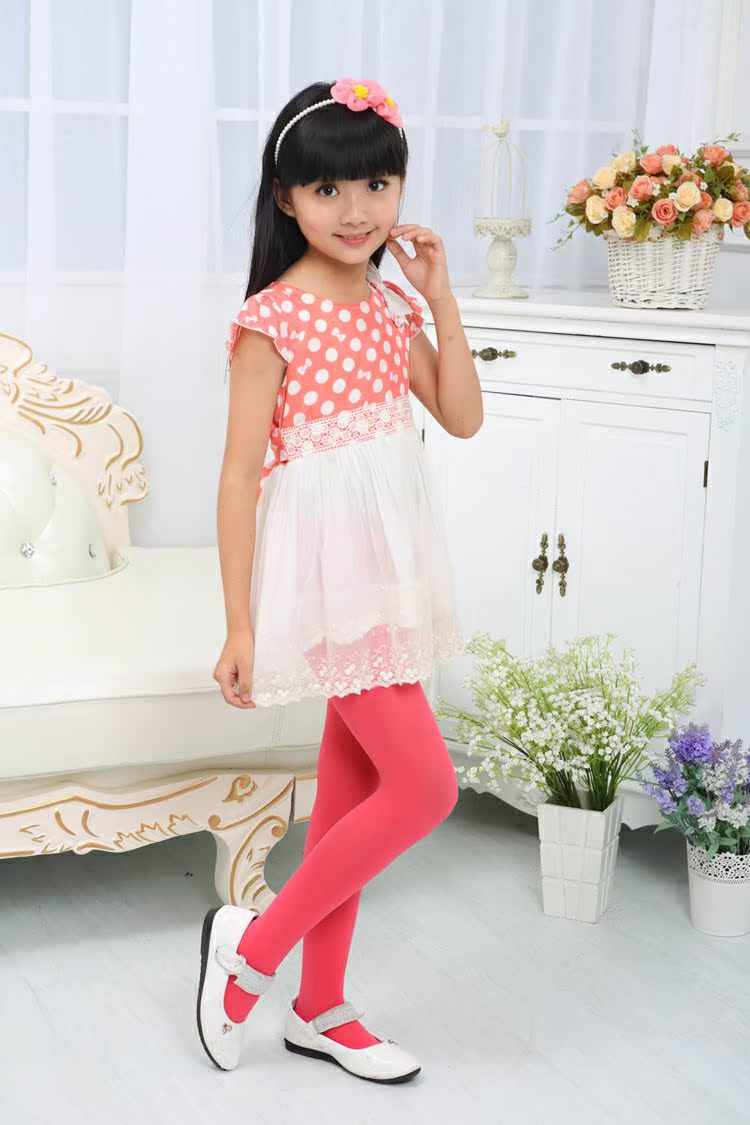 Mùa xuân và mùa hè cô gái quần dài ống quần trẻ em xà cạp vớ lụa mỏng phần bé nhảy trắng với tất chân vớ thu đông cao cấp 