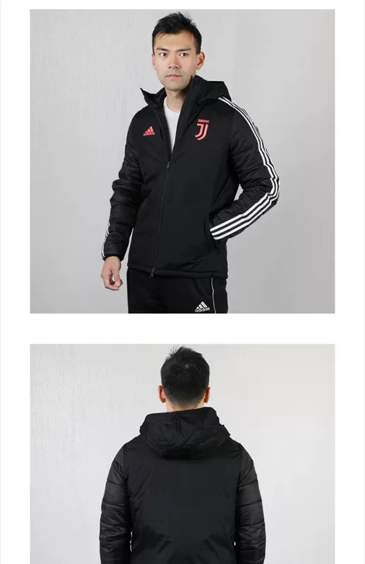 Quần áo cotton Adidas nam 2019 mùa thu mới thể thao giải trí Áo khoác bóng đá Juventus DX9140 - Quần áo độn bông thể thao