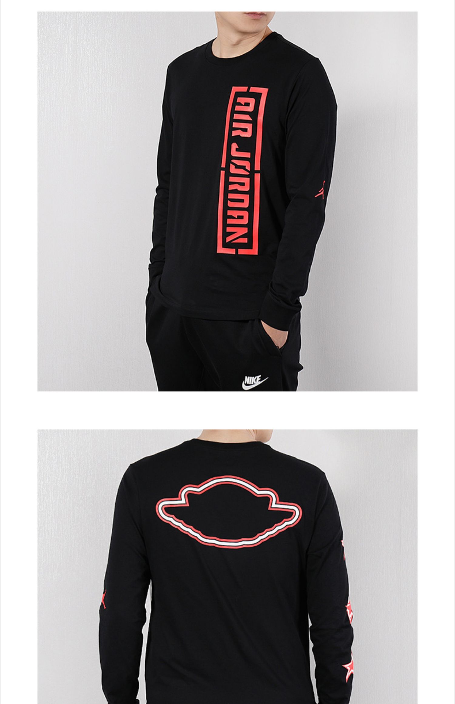 NIKE Nike áo thun dài tay nam 2019 mùa thu mới cổ tròn áo len thể thao dệt kim áo thun 804343 - Áo phông thể thao áo thun lạnh nam adidas