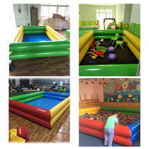Double rainbow door inflatable sand pool combination guardrail fence Children Cassia ocean ball slide thickened Bobo pool