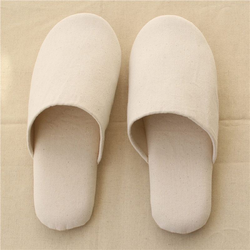 Muji Style Japanese Home Indoor Slippers for Couples, Men and Women, Spring and Autumn, Solid Color, Soft Cotton Sole, Silent, Machine Washable