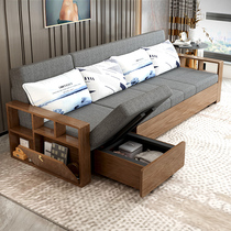 Solid Wood Sofa Bed Dual-use combined with Guido Foldable Multifunction Enlarged Bed With Storage Compartment Modern Chinese