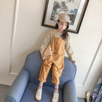 Girls Strap Pants Spring and Autumn 2019 New Chinese children foreign fashion fashionable loose trousers children Korean fashion pants