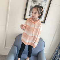 Girls Sweater 2019 New Autumn and Winter Children Korean version of foreign style thick hooded childrens fashion pullover sweater