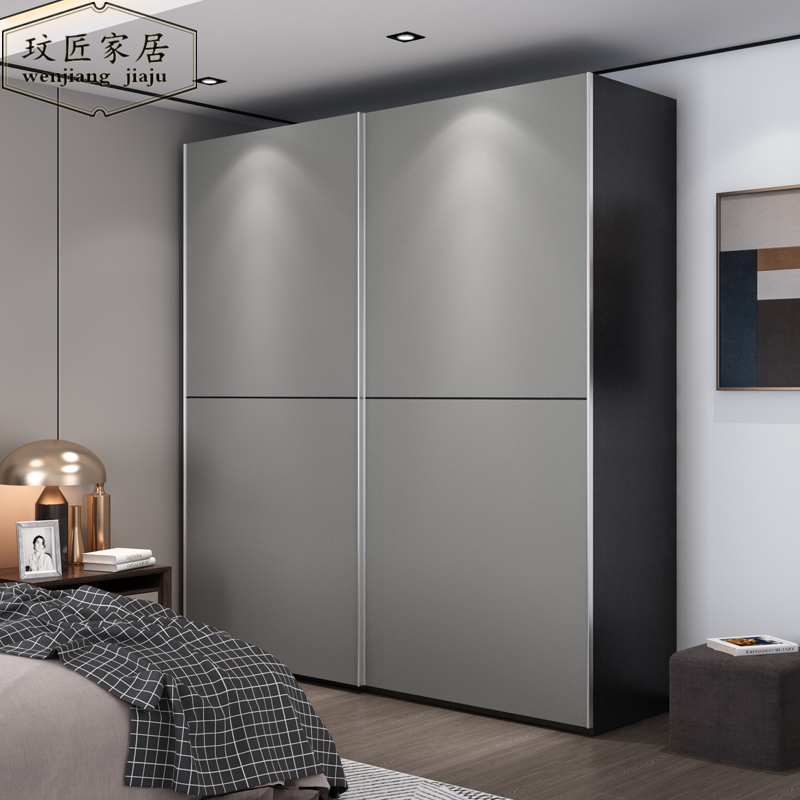 Nordic bedroom door closet sliding door art 2 door 3 door modern minimal solid wood slide door closet custom whole