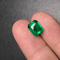 Caiyi jewelry 2 42ct natural Colombian micro-oil Musa emerald bare stone ring pendant color treasure