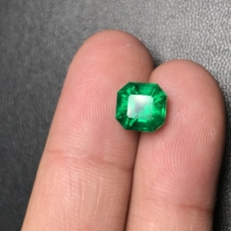 Caiyi jewelry 2 70ct natural Colombian extremely micro oil wood emerald bare stone ring pendant color treasure