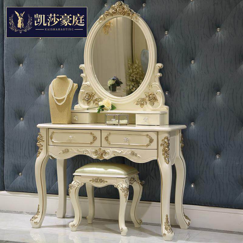 European dresser mini luxury dresser with mirror combination small household bedroom miniature cosmetic tables and chairs combined furniture