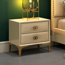 Light Extravagant Bed Head Cabinet Leather Art Minima Modern Nordic Bedroom Containing Storage Bedside Cabinet Ins Wind Bed Side Dipper Cabinet