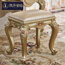 Eurostyle dressings champagne golden bedroom dresser assorted stools luxury upscale villa dresser with soft bag stools