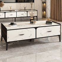Modern minimalist rock plate Tea Table TEA-STYLE LIGHT LAVISH TEA TABLE TV CABINET COMPOSITION FURNITURE EXTREMELY MINIMALIST SMALL FAMILY DINING ROOM DINING TABLE