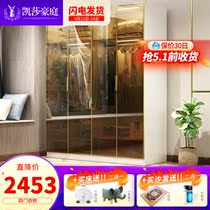 Light Extravagant Wardrobe Modern Minima Bedroom Cabinet Light Lavish Glass Door Closet Nordic Containing Cabinet Locker