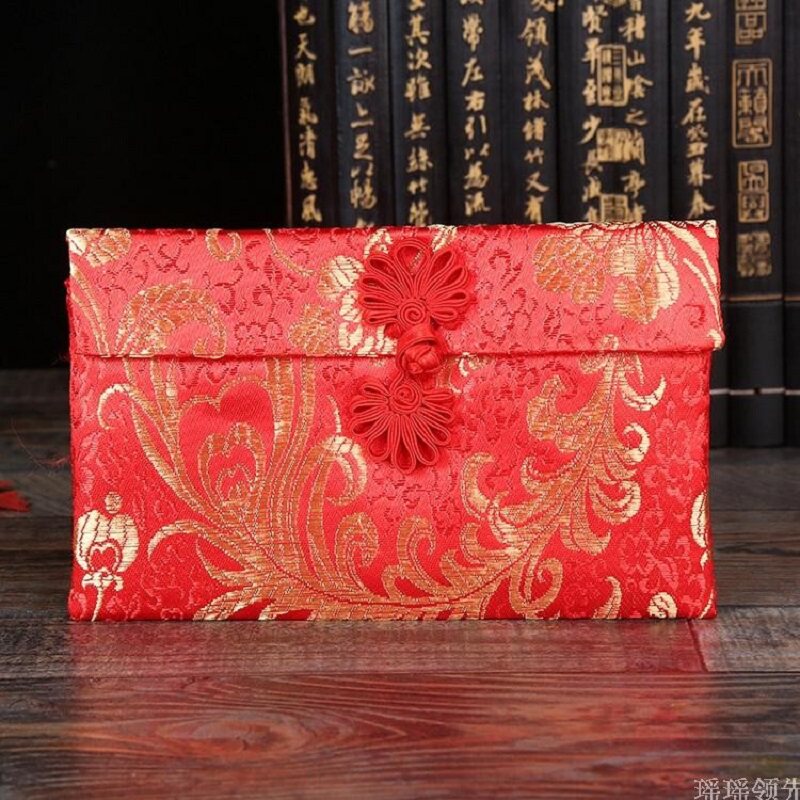The marriage of men and women to change the red envelope non-woven fabric is a seal of creativity Festive upscale Chinese brocade ten thousand yuan big red envelope-Taobao