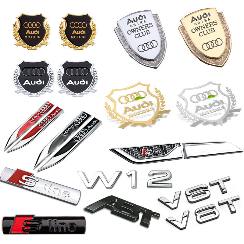 Audi leaf plate side A3A4L A3A4L A5 A6L A8L Q5 Q5 Q5 exterior decorated with metal personality body stickers