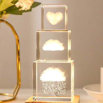 Heart-Shaped Ornament Healing Gift: a Handmade Crystal Ball with a Small Cloud Design, a Specimen of a Cloud That Can Be Kept as a Keepsake