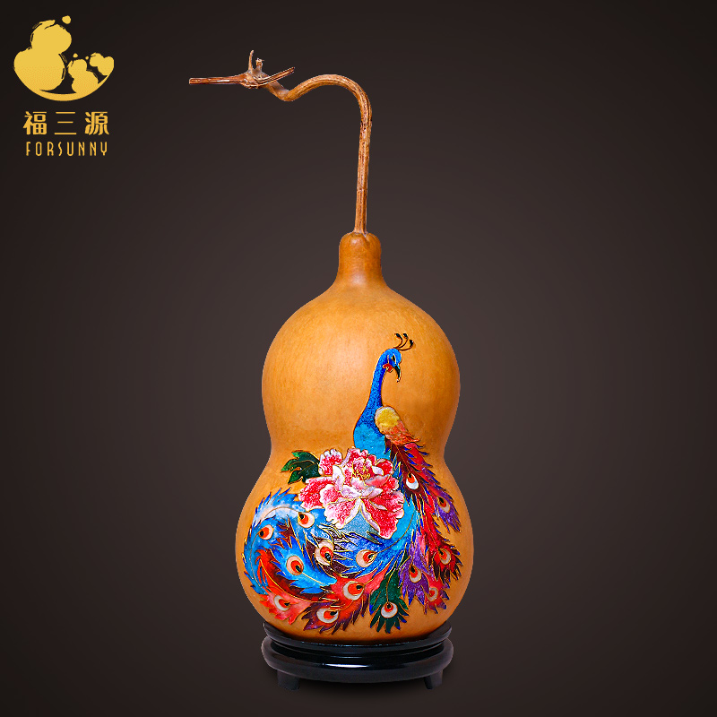 Gourd porch ornaments boutique natural literary play large artwork acupuncture carving painting ink pyrography ink engraving jewelry