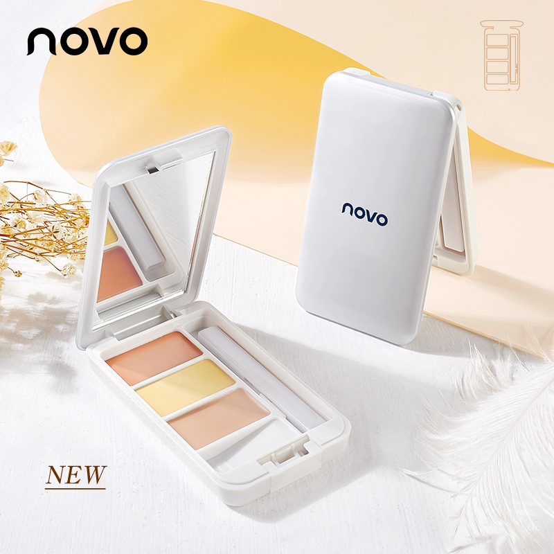 NOVO three-color concealer dark circles acne marks cover plate acne spots face flagship store official flagship