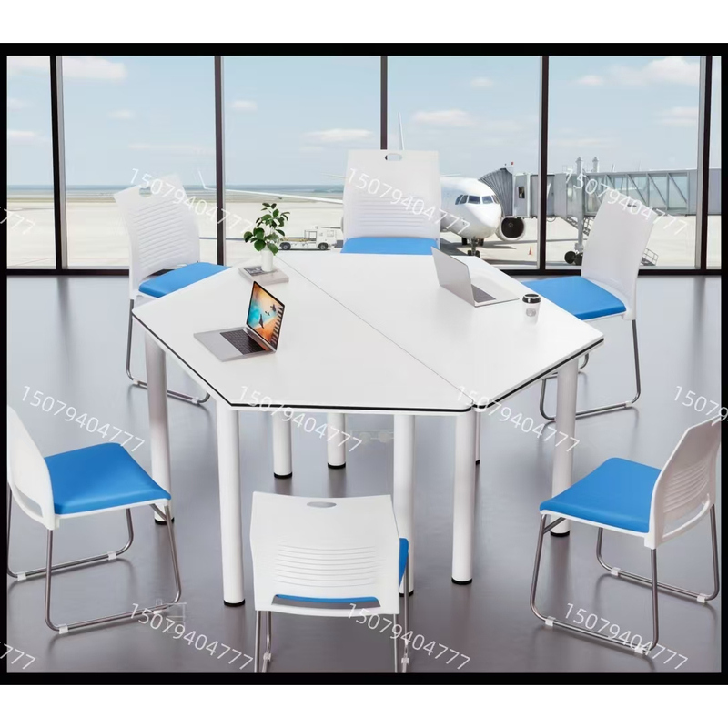 School Training Combination Multifunctional Mobile Modular Smart Classroom Group Training Hexagonal Colorful Conference Table Desks and Chairs