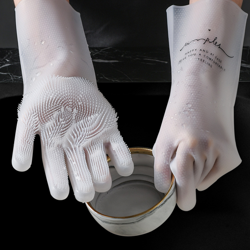 Dishwashing Magic Silicone Gloves Durable Domestic Anti-Burn Brush Bowls Clean Wash Clothes Wash Dishes