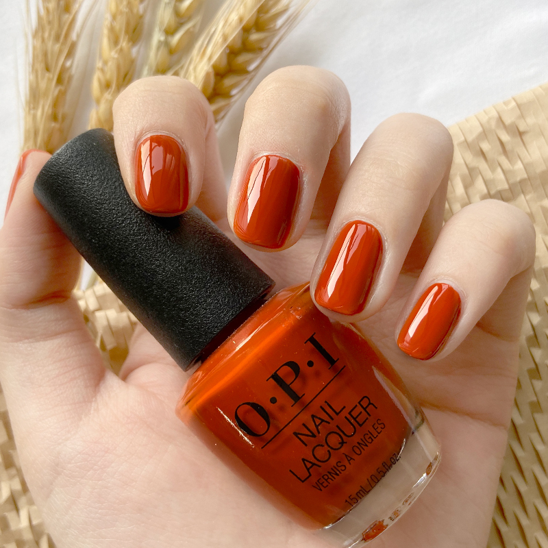 Opi Nail Polish V26 Trendy Pumpkin Color, Brightening Effect, Elegant Dirty Orange, Non-Toxic, Long-Lasting Nail Art, Original Fairy Color