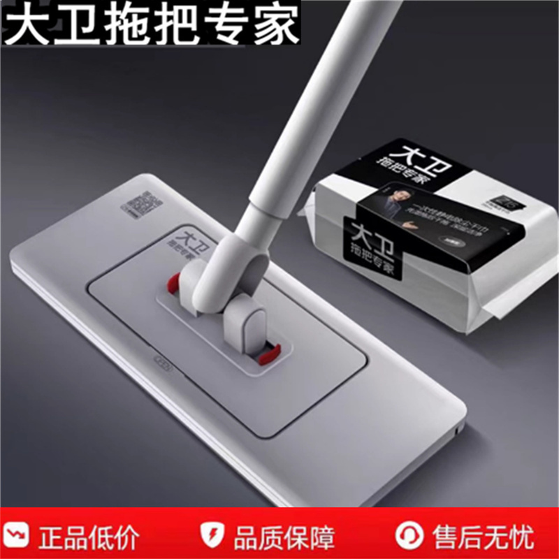 David's Flat Mop with Lazy Clip, Wide Panel Mop, 2025 New Model, Household Mop for Dry and Wet Use