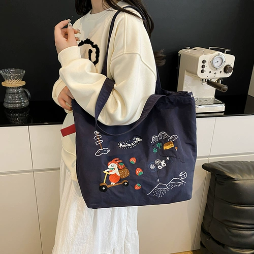 Японский вместительный и большой шоппер для отдыха, универсальная модная сумка на одно плечо