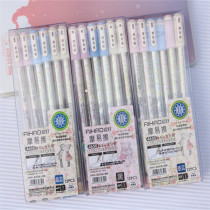 Student stationery hobby Moe Yi Erasable Neutral Pen Magic Wipen Easy Wipe Water Pen 4650 Crystal Blue Black 0 5