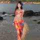 Sexy Resort-Style Tie-Dye Halterneck Two-Piece Swimsuit for Women, Skirt-Style Three-Piece Set, Beach Bikini, High-End Swimwear