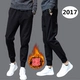 Mùa đông đôi bắp chân thể thao thu nhỏ quần dài nam và nữ chân mỏng chùm cộng với nhung chân dày hip hop áo thun polo nam Áo khoác đôi