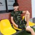 Mùa hè 2017 Hàn Quốc ngụy trang áo thun ngắn tay phù hợp với giới trẻ quần áo nam Quần short