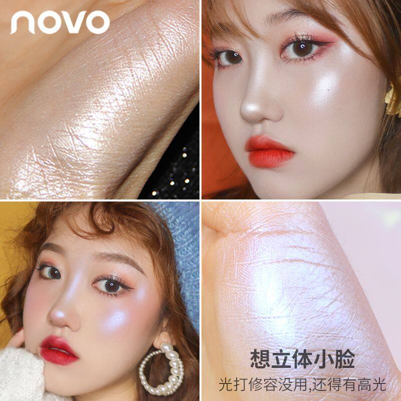 Net red Tongan Highlight Pink Cake Woman Face Brightening Skin Color Fairy Liquid Diamonds Shiny Pink Nasal Side Shadow Fairy's Fairy Fairy