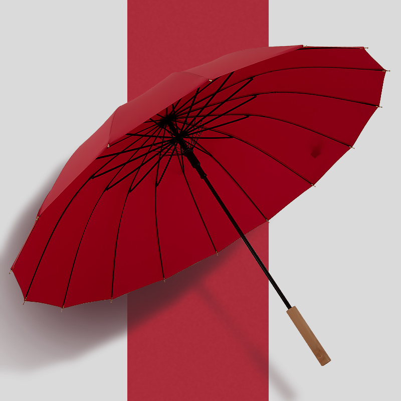 16-Bone Creative Wedding Red Umbrella Chinoiserie Ancient Style Wedding Bridal Umbrella Long-Handled Umbrella Pure Red Enlarged 16-Bone Creative Wedding Red Umbrella Chinoiserie Ancient Style Wedding Bridal Umbrella Long-Handled Umbrella Pure Red Enlarged