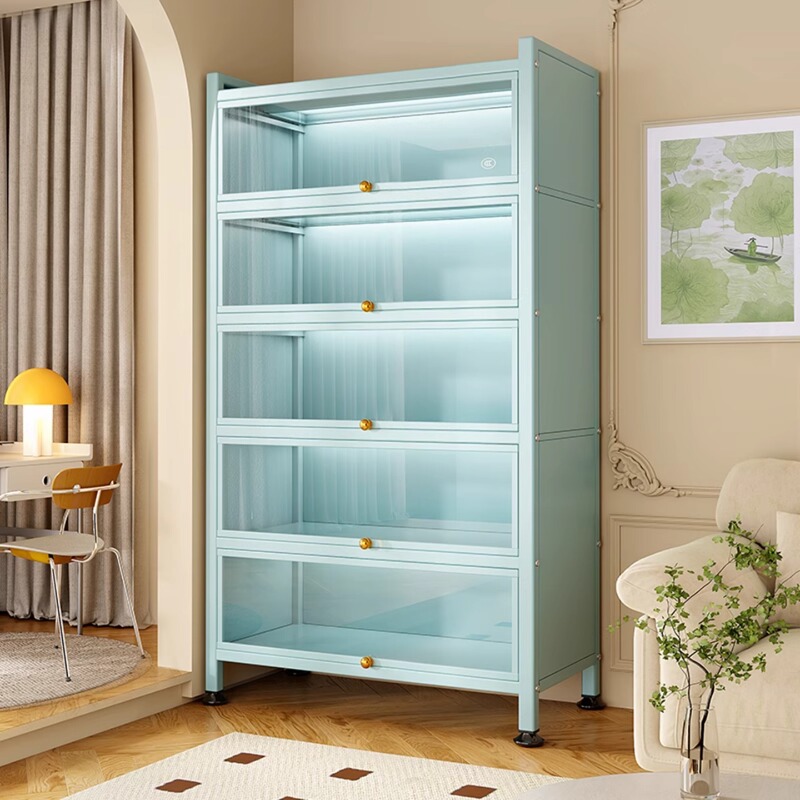 Home Bookcase with Glass Door Display Cabinet, Living Room Dust-Proof Figurine Cabinet, Steel Model Storage Iron Cabinet, Pain Cabinet Home Bookcase with Glass Door Display Cabinet, Living Room Dust-Proof Figurine Cabinet, Steel Model Storage Iron Cabinet, Pain Cabinet