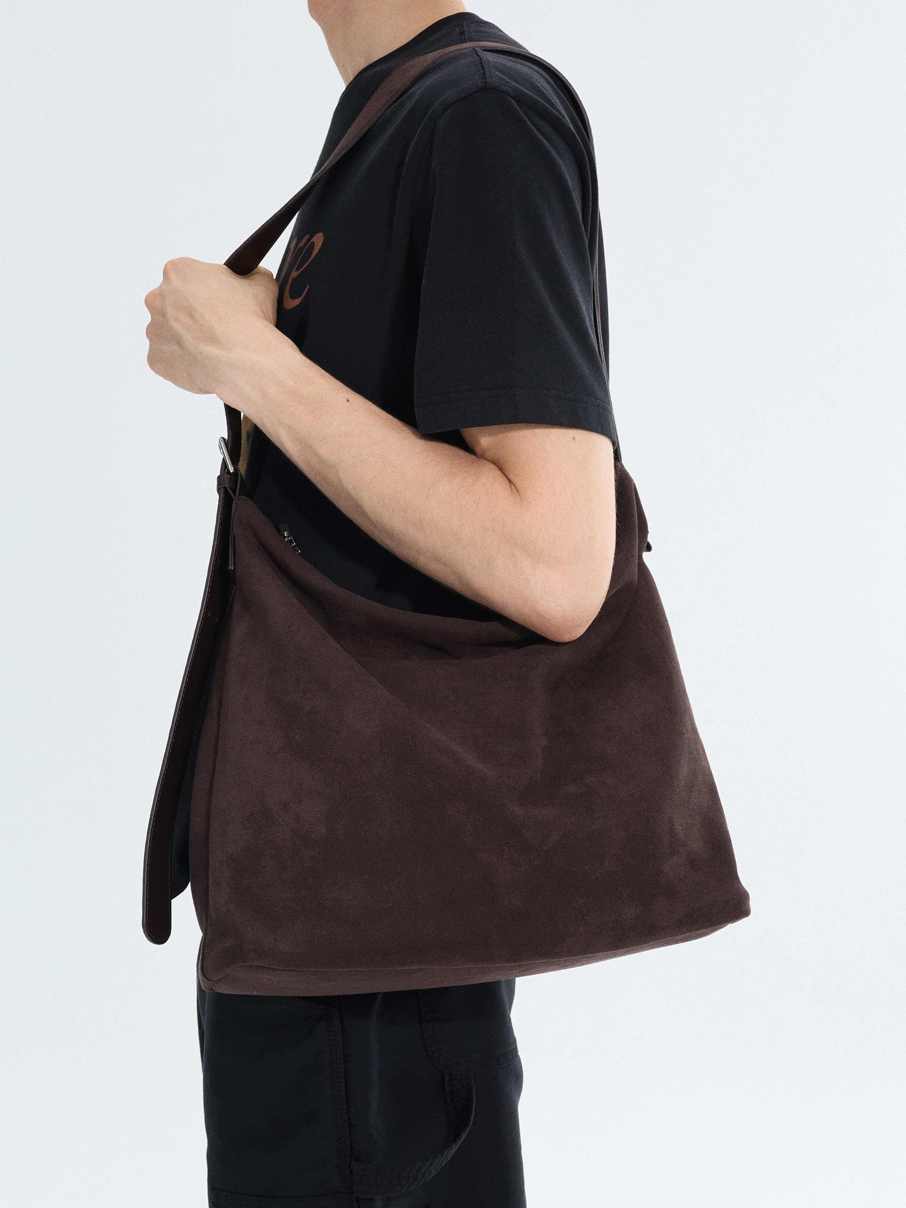 PURESQUARE Vintage Leather Hobo Crossbody Bag