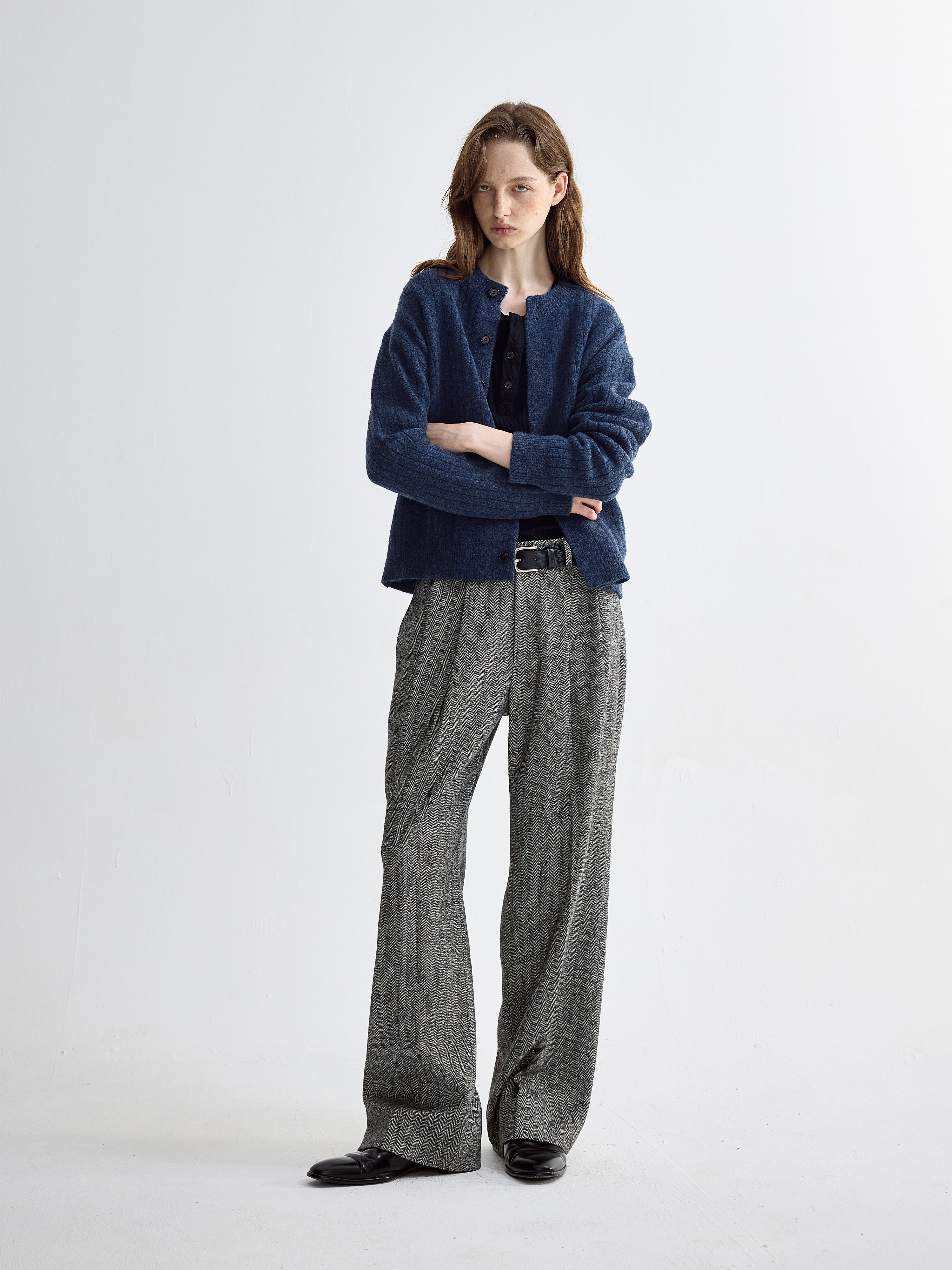 PURESQUARE Wool-Blend Relaxed Cardigan