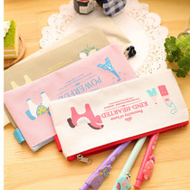 Creative small Trojan large capacity canvas pencil bag Korean simple hipster cute junior high school students stationery