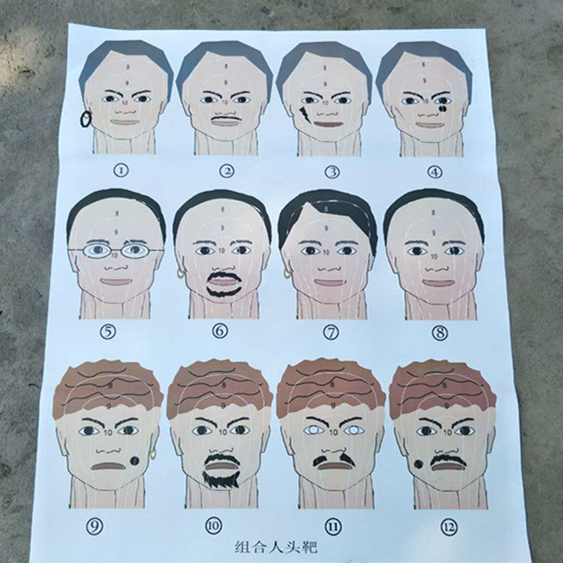 Combined Human Head Target Paper Memory Identification Head Target Paper Training Target Paper Shooting Target Paper Volume Big Price From Superior