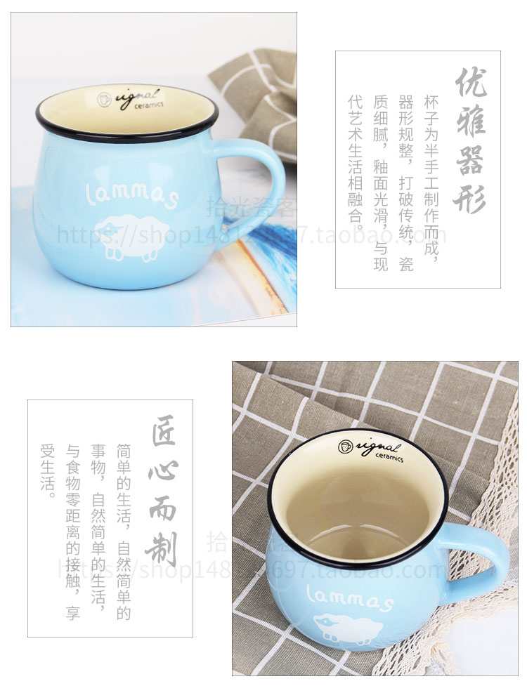Cốc sứ đơn giản cốc nước sáng tạo cốc cốc lớn sữa ăn sáng cốc cà phê cốc quảng cáo logo tùy chỉnh lock and lock bình giữ nhiệt