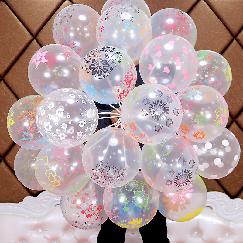 Thickened children's cartoon balloons holding the baby's ground showering for the clear sweep of the transparent night market