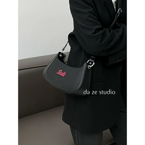 Демисезонная сумка через плечо, небольшая дизайнерская сумка на одно плечо, черная сумка подмышку, премиум класс